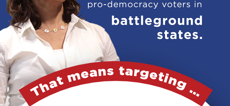 The 2024 election is a battle for our democracy.  Amy and Team McGrath have assembled a plan to win in November, but it's going to rely on reaching pro-democracy voters in battleground states.  That means targeting …  587,814 voters in Arizona…  381,684 voters in Wisconsin...  963,587 voters in North Carolina...  And that's just the beginning.  We know that defeating Donald Trump and J.D. Vance depends on everyday folks fighting back against their dangerous MAGA campaign rhetoric.  Our movement is fired up – but we need your help to make sure voters on the fence know exactly what's at stake in November.  There are just three months until Election Day –  help reach voters in critical battleground states with a donation today!